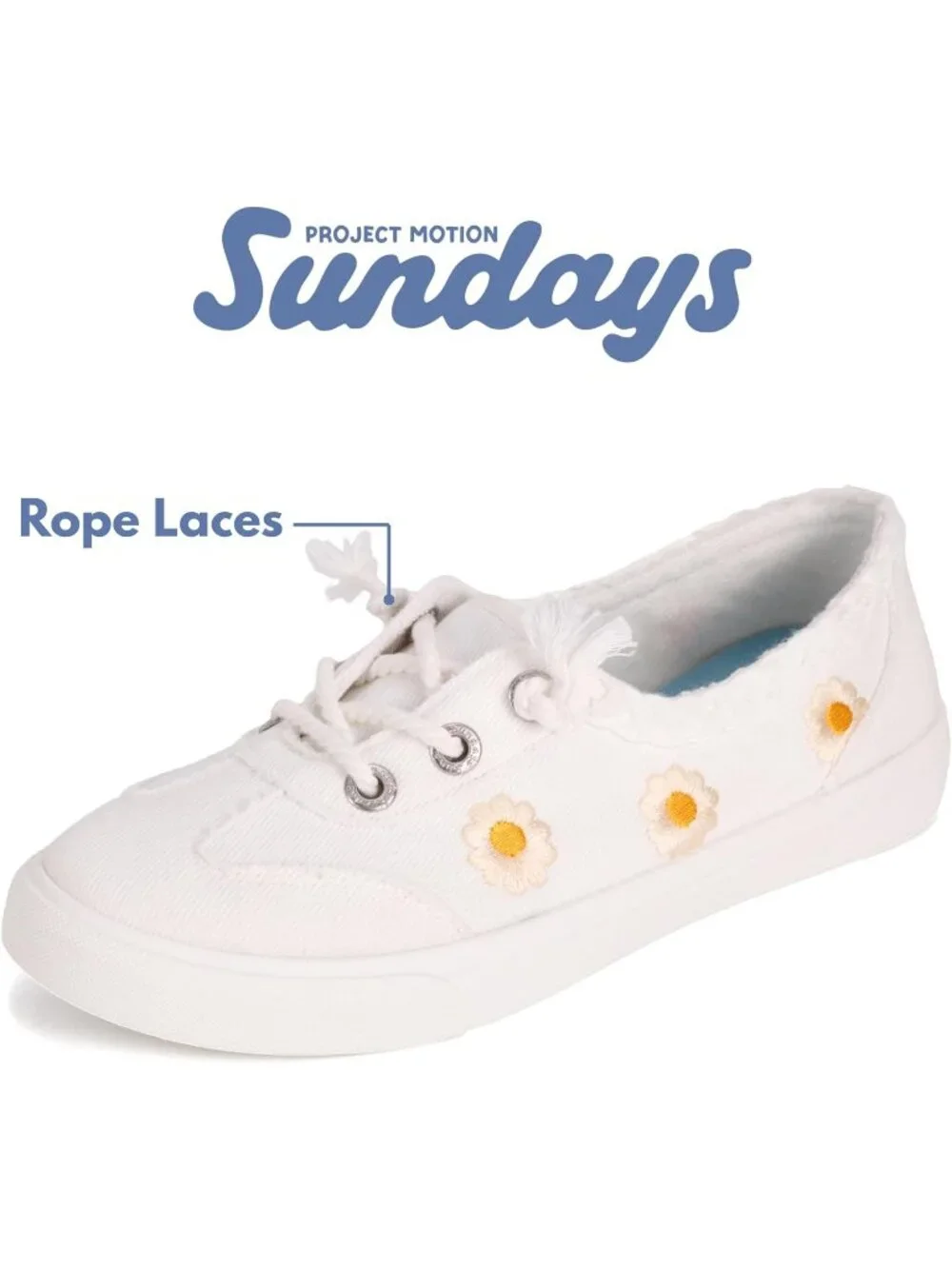 Women's White Canvas Lightweight Comfort Memory Foam Insole Casual Sneakers